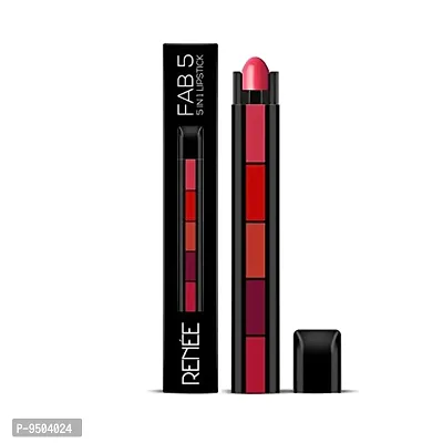 Fab 5 5-in-1 Lipstick 7.5gm, Long Lasting Matte Finish | Five Shades In One | Intense Color Payoff | Lip Color with Moisturizing Benefits-thumb0