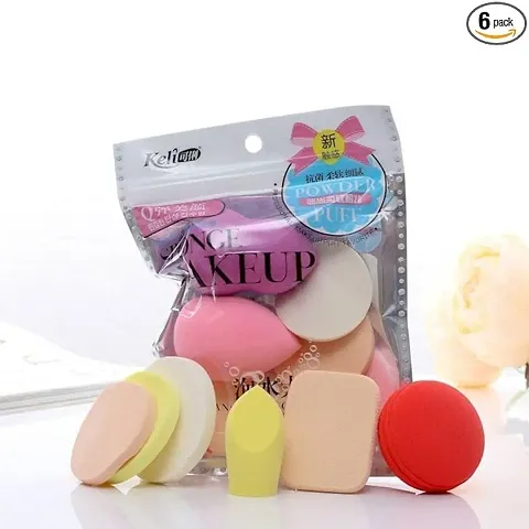 MAVOTANK Sponge Makeup 6 In 1 Beauty Blender Puff (Color May Vary)- Set of 6 pack of 1 pcs 6