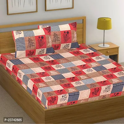 Comfortable Cotton Blend Printed Bedsheet with 2 Pillow Covers