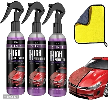 3 in 1 High Protection Ceramic Coating Nano Spray, Car Coating Wax Polishing Spray  (3 PCS Car Spray + 1 Towel)