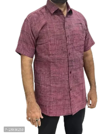 Reliable Purple Khadi Cotton Printed Casual Shirt For Men-thumb0