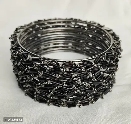 Elegant Black Alloy Bangles For Women