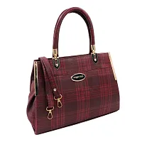 Stylish Maroon Artificial Leather Solid Handbags For Women-thumb3