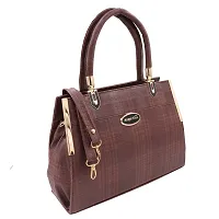 Stylish Brown Artificial Leather Solid Handbags For Women-thumb2