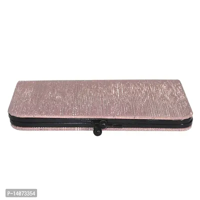Stylish Pink Artificial Leather Self Pattern Clutches For Women-thumb3
