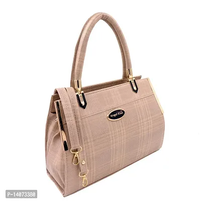 Stylish Beige Artificial Leather Solid Handbags For Women-thumb3