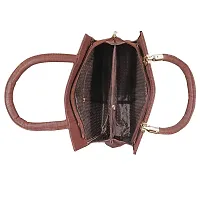 Stylish Brown Artificial Leather Solid Handbags For Women-thumb4