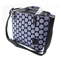 Stylish Navy Blue Artificial Leather Solid Handbags For Women-thumb2