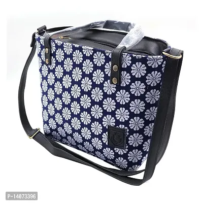 Stylish Navy Blue Artificial Leather Solid Handbags For Women-thumb3