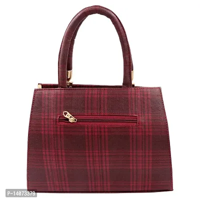 Stylish Maroon Artificial Leather Solid Handbags For Women-thumb2