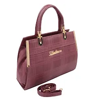 Stylish Pink Artificial Leather Solid Handbags For Women-thumb1