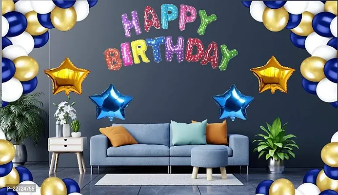 Premium Quality Happy Birthday Decoration Items Of Multicolor Foil And Metallic Balloons