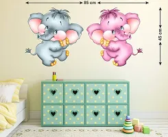 Tuffuk Cute Elephant Multi Large |Self Adhesive | Wall Stickers | PVC Vinyl | Non-Reusable | Pack of 1 |(85 cm x 45 cm)FI3419-thumb1