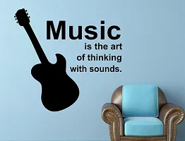 Tuffuk Music Guitar Black Large |Self Adhesive | Wall Stickers | PVC Vinyl | Non-Reusable | Pack of 1 |(75 cm x 70 cm)FI3260-thumb2