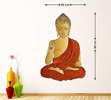 Tuffuk Budha Multi Large |Self Adhesive | Wall Stickers | PVC Vinyl | Non-Reusable | Pack of 1 |(55 cm x 80 cm)FI3527-thumb1