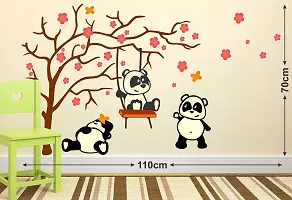 Tuffuk Panda Multi Large |Self Adhesive | Wall Stickers | PVC Vinyl | Non-Reusable | Pack of 1 |(110 cm x 70 cm)FI2069-thumb1