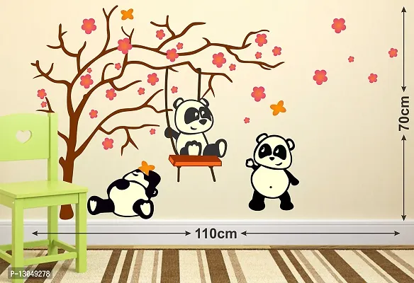 Tuffuk Panda Multi Large |Self Adhesive | Wall Stickers | PVC Vinyl | Non-Reusable | Pack of 1 |(110 cm x 70 cm)FI2069-thumb2