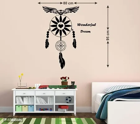 Tuffuk Wonderful Dream Catcher Black Large |Self Adhesive | Wall Stickers | PVC Vinyl | Non-Reusable | Pack of 1 |(80 cm x 95 cm)FI3246-thumb2