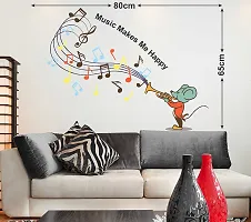 Tuffuk Music Happy | Wall Stickers | PVC Vinyl | Non-Reusable Sticker | Large Self Adhesive Sticker (Pack of 1)-thumb1