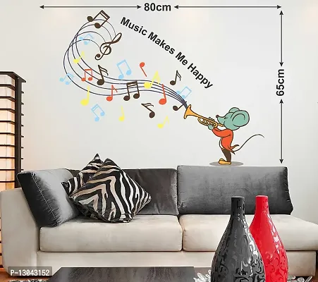 Tuffuk Music Happy | Wall Stickers | PVC Vinyl | Non-Reusable Sticker | Large Self Adhesive Sticker (Pack of 1)-thumb2