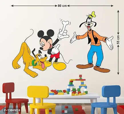 Tuffuk Micky Mouse & Donald Duck Multi Large |Self Adhesive | Wall Stickers | PVC Vinyl | Non-Reusable | Pack of 1 |(80 cm x 55 cm)FI2827