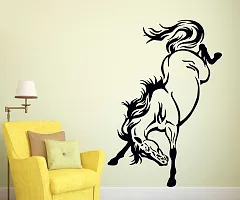 Tuffuk Black Horse Black Large |Self Adhesive | Wall Stickers | PVC Vinyl | Non-Reusable | Pack of 1 |(55 cm x 80 cm)FI2849-thumb1