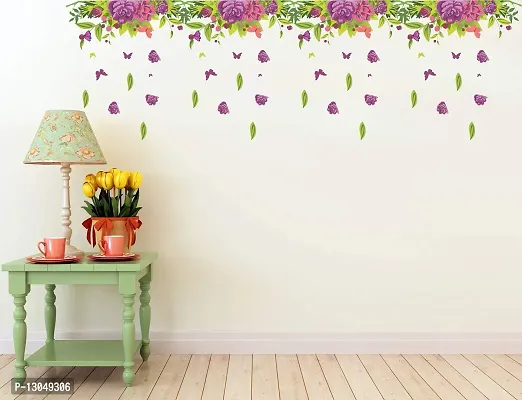 Tuffuk Flower Multi Extra Large PVC Vinyl Wallsticker for Home Decorations (170 cm x 50 cm)6TZ033-thumb3