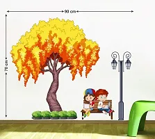 Tuffuk Little Couple Multi Extra Large PVC Vinyl Wallsticker for Home Decorations(90 cm x 70 cm)6TZ059-thumb2