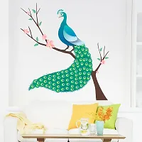 Tuffuk Beautiful Peacock Multi Large |Self Adhesive | Wall Stickers | PVC Vinyl | Non-Reusable | Pack of 1 |(85 cm x 90 cm)FI3645-thumb2