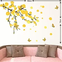 Tuffuk Yellow Tree | Wall Stickers | PVC Vinyl | Non-Reusable Sticker | Large Self Adhesive Sticker (Pack of 1)-thumb1