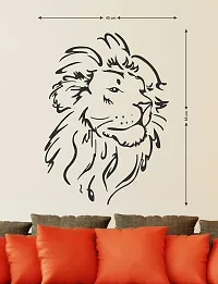 Tuffuk Lion Face | Wall Stickers | PVC Vinyl | Non-Reusable Sticker | Large Self Adhesive Sticker (Pack of 1)-thumb1