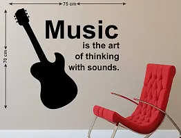 Tuffuk Music Guitar Black Large |Self Adhesive | Wall Stickers | PVC Vinyl | Non-Reusable | Pack of 1 |(75 cm x 70 cm)FI3260-thumb1