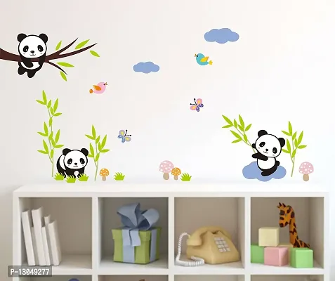 Tuffuk Panda Multi Large |Self Adhesive | Wall Stickers | PVC Vinyl | Non-Reusable | Pack of 1 |(60 cm x 50 cm)FI2119-thumb2