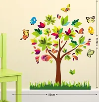 Tuffuk Green Tree | Wall Stickers | PVC Vinyl | Non-Reusable Sticker | Large Self Adhesive Sticker (Pack of 1)-thumb1