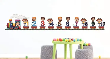 Tuffuk Kids 123 Train Multi Extra Large PVC Vinyl Wallsticker for Home Decorations (160 cm x 30 cm)6TZ013-thumb3