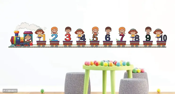 Tuffuk Kids 123 Train Multi Extra Large PVC Vinyl Wallsticker for Home Decorations (160 cm x 30 cm)6TZ013-thumb4