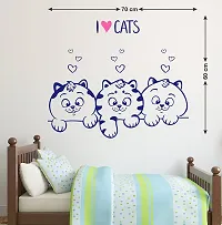 Tuffuk I Love Cats Multi Large |Self Adhesive | Wall Stickers | PVC Vinyl | Non-Reusable | Pack of 1 |(70 cm x 60 cm)FI2335-thumb1