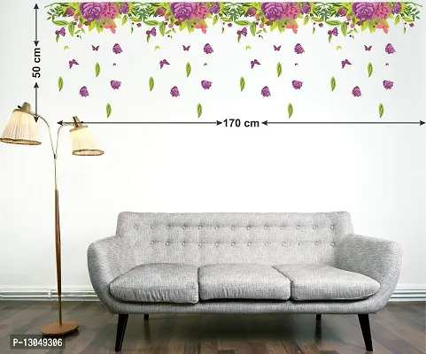 Tuffuk Flower Multi Extra Large PVC Vinyl Wallsticker for Home Decorations (170 cm x 50 cm)6TZ033-thumb5