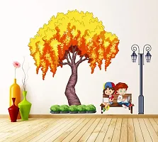 Tuffuk Little Couple Multi Extra Large PVC Vinyl Wallsticker for Home Decorations(90 cm x 70 cm)6TZ059-thumb4