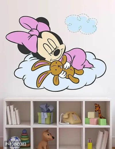 Tuffuk Micky Mouse | Wall Stickers | PVC Vinyl | Non-Reusable Sticker | Large Self Adhesive Sticker (Pack of 1)