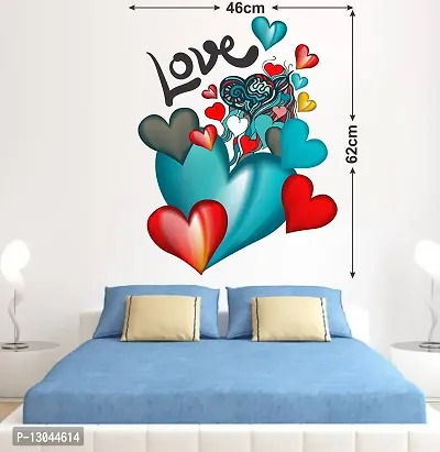 Tuffuk Love Heart Multi Large |Self Adhesive | Wall Stickers | PVC Vinyl | Non-Reusable | Pack of 1 |(46 cm x 62 cm)FI2314-thumb2