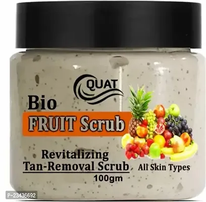 Quat Bio Fruit Face Scrub For Tan Removal, Glowing Skin,Oily,Dry Skin,Women,Men 100Gm Scrubnbsp;nbsp;100 G-thumb0