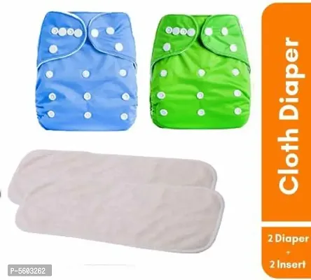 cuties baby reusable cloth diapers pack of 2 diapers 2 inserts available in multicolour-thumb0