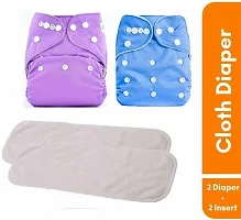 cuties baby reusable cloth diapers pack of 2 diapers 2 inserts available in multicolour-thumb1