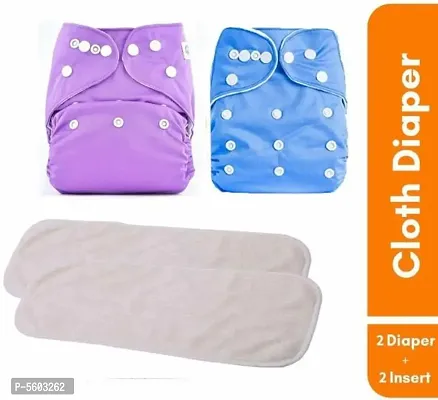 cuties baby reusable cloth diapers pack of 2 diapers 2 inserts available in multicolour-thumb2