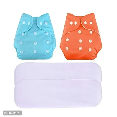 cuties baby reusable cloth diapers pack of 2 diapers 2 inserts available in multicolour-thumb3