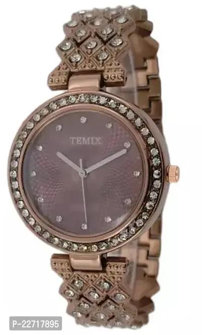 Stylish Brown Metal Analog Watches For Women-thumb0