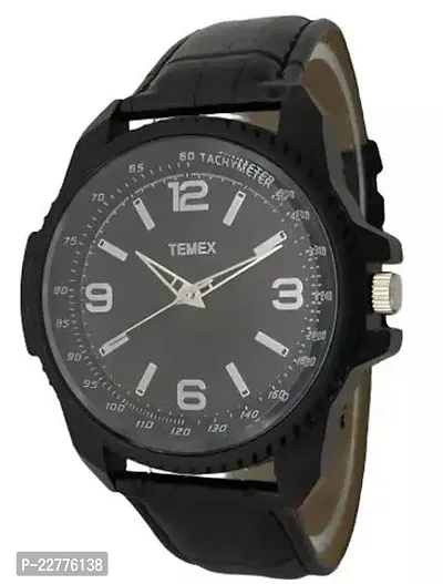 Stylish Black Genuine Leather Other Watches For Men