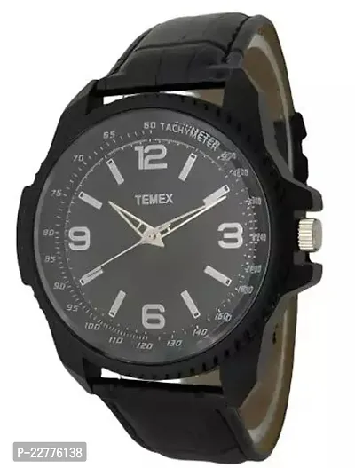 Stylish Black Genuine Leather Other Watches For Men-thumb0