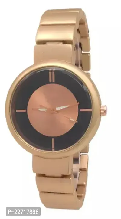 Stylish Peach Metal Analog Watches For Women